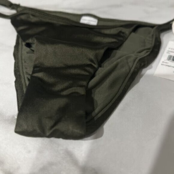 NWT Good American Green Stormy Shine Perfect Fit Bikini Bottom Size 2/Medium - Picture 6 of 9